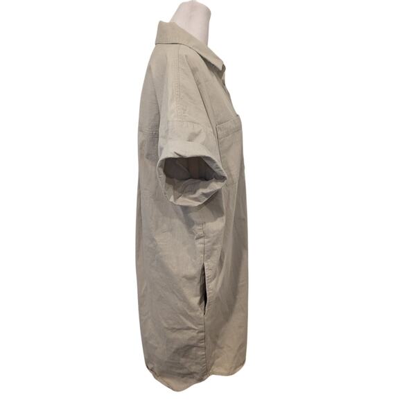 OAT New York Khaki Oversized Button Up Shirt Dress Small - Picture 4 of 7